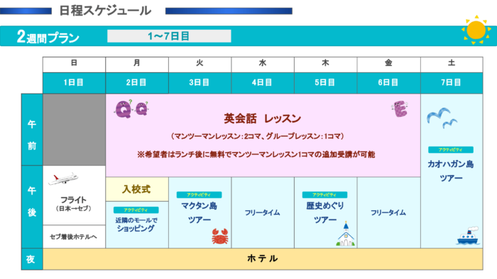 おとな留学2週間プラン1