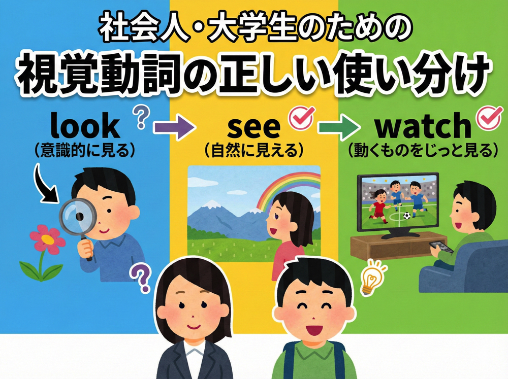 look| 社会人・大学生のための 視覚動詞の正しい使い分け