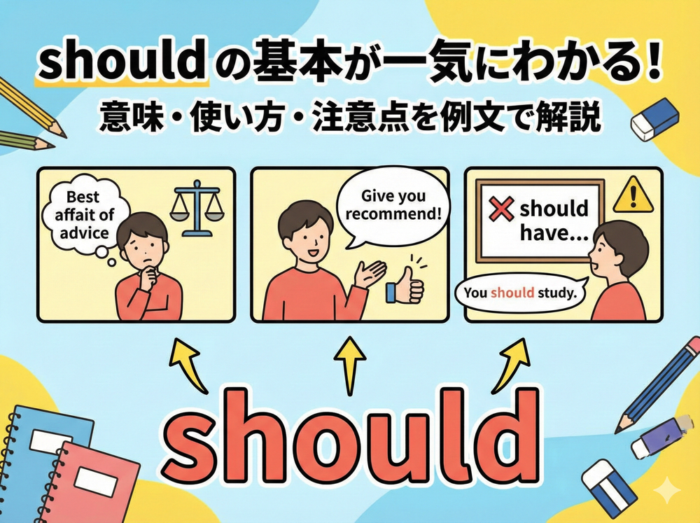 should｜ 【should の基本が一気にわかる】意味・使い方・注意点を例文で解説