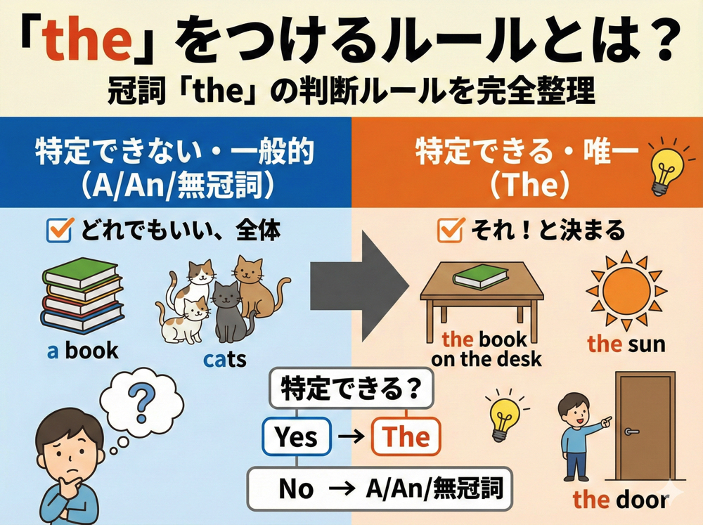 the| 「the」をつけるルールとは?冠詞「the」の判断ルールを完全整理