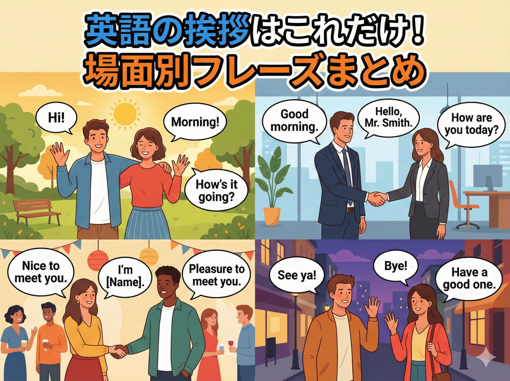 1 1｜ 英語の挨拶はこれだけ！場面別フレーズまとめ