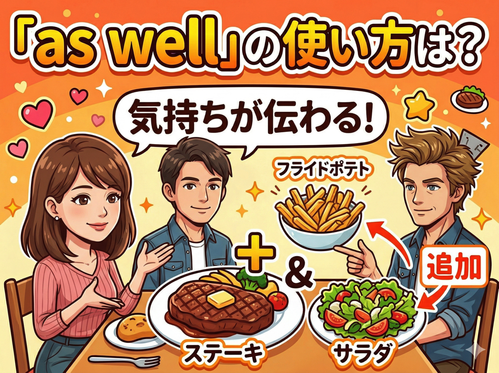 as well｜ 「as well」の使い方は？意味・位置・「too」との違いをわかりやすく解説