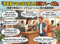 qq3 15 1｜ 接客業でそのまま使える英語フレーズ集｜社会人・大学生向け