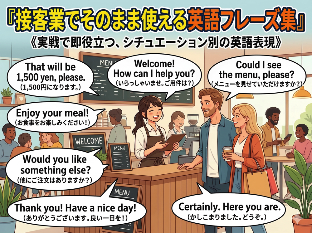 qq3 15 1| 接客業でそのまま使える英語フレーズ集|社会人・大学生向け