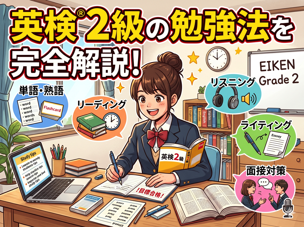 eiken｜ 英検®2級の勉強法を完全解説！合格スケジュール・技能別対策・おすすめ参考書まで