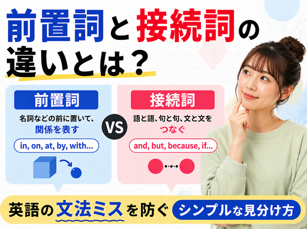 qq｜ 前置詞と接続詞の違いとは？英語の文法ミスを防ぐシンプルな見分け方