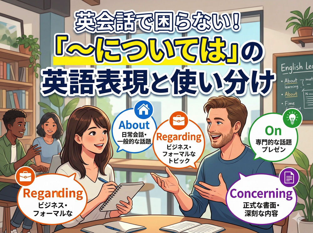 regarding｜ 英会話で困らない！「〜については」の英語表現と使い分け