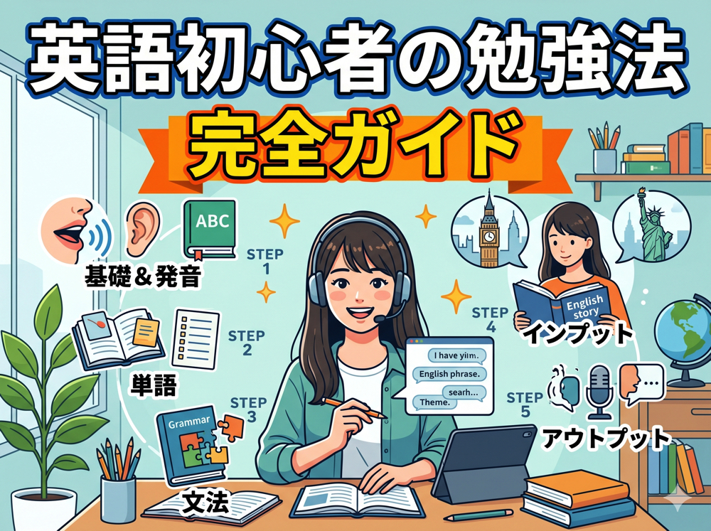 syosinsya｜ 英語初心者の勉強法完全ガイド！何から始めればいい？挫折しないステップと教材を解説