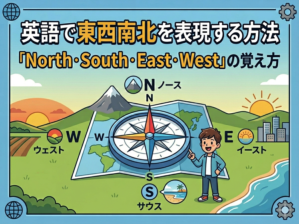 North| 英語で東西南北を表現する方法|「North・South・East・West」の覚え方と例文