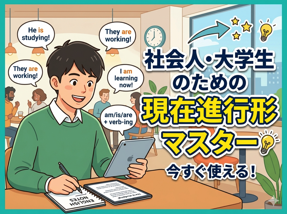 present continuous| 社会人・大学生のための現在進行形マスター|英語で「今していること」を自然に表現する方法