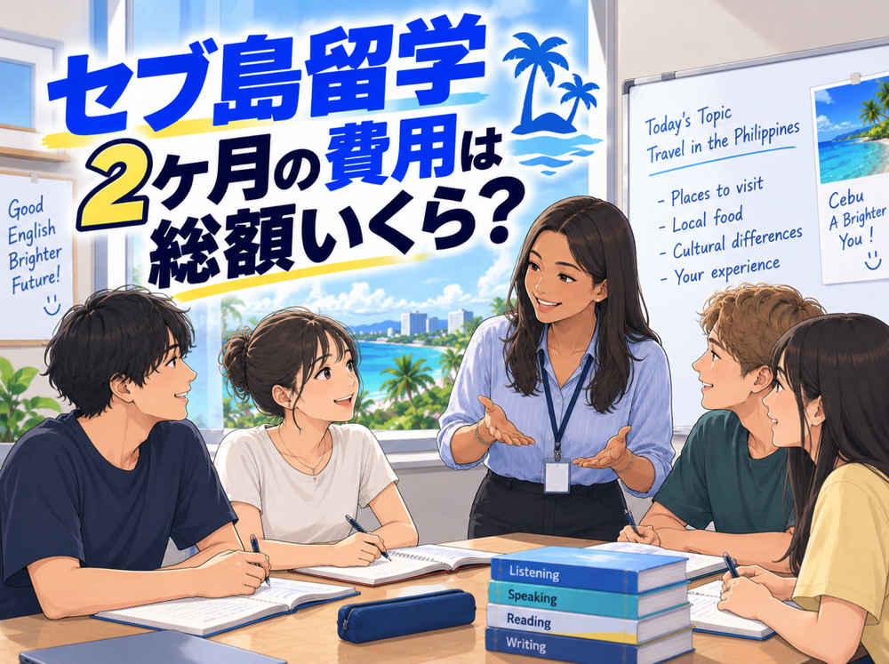 ceburyugaku 2｜ セブ島留学2ヶ月の費用は総額いくら？【74〜99万円が目安】